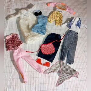 Mixed Lot of vintage barbie and Doll Clothes And A Few Accessories.